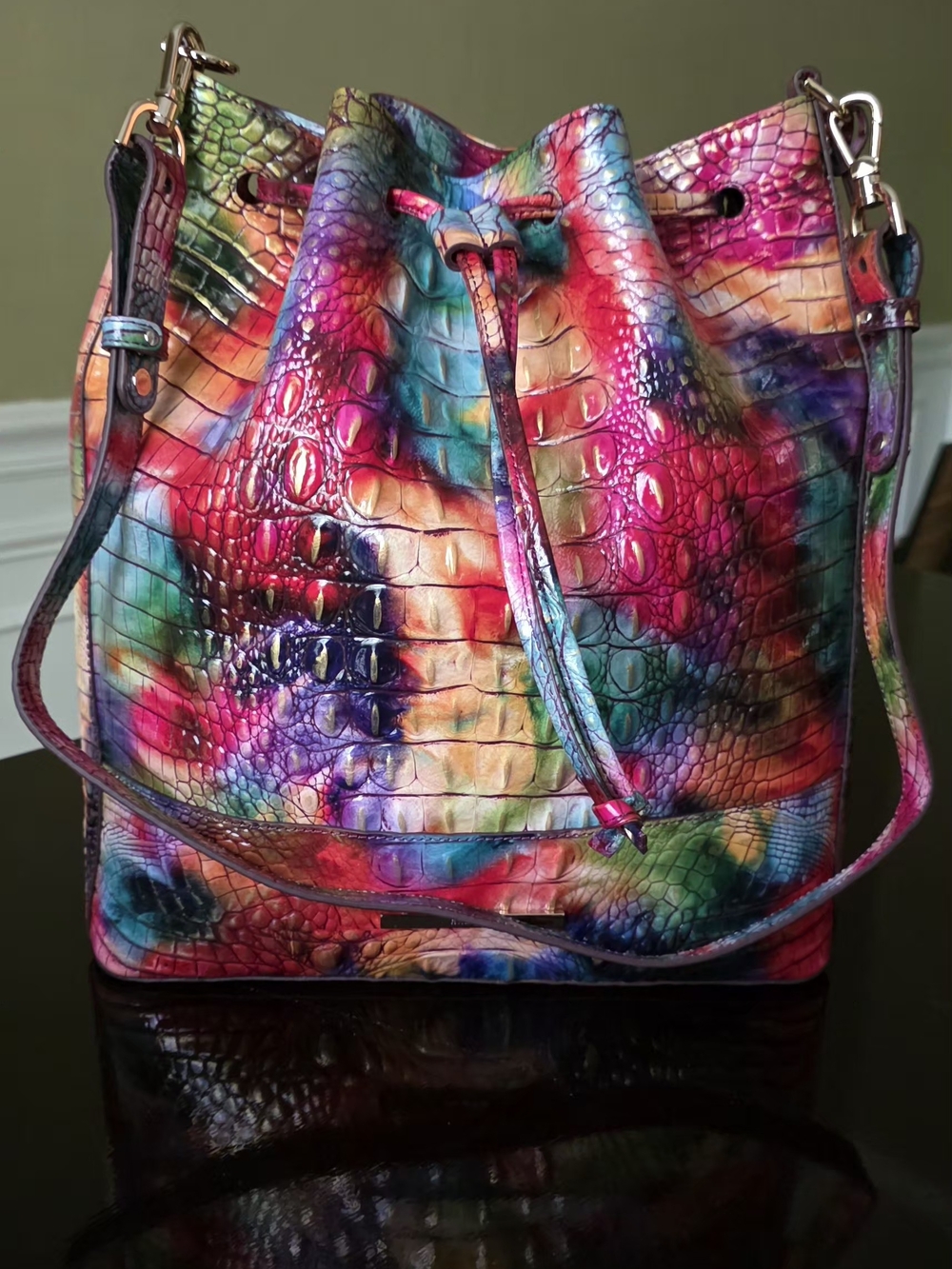 Brahmin Marlowe Bucket Bag In Fallstruck Melborne - Picture 5 of 14